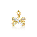 Diamond bow charm in 18kt gold over sterling with pavé stones