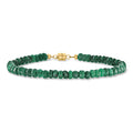 Green emerald bead bracelet with 14kt yellow gold magnetic clasp