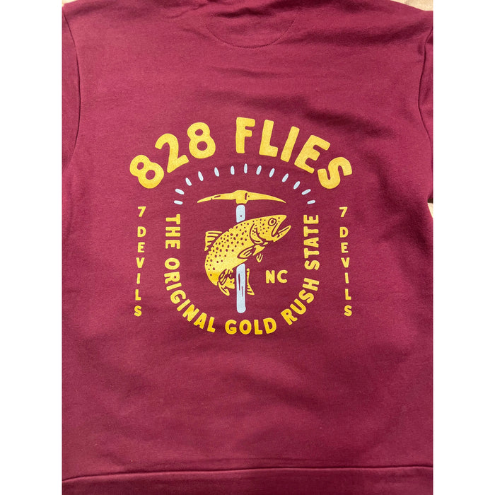 828Flies Sweatshirt Hoodie - Maroon w/Bre Drake Gold rush