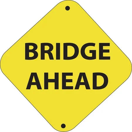 Bridge Ahead- 12"w x 12"h Aluminum Trail Marker - UnitedSign