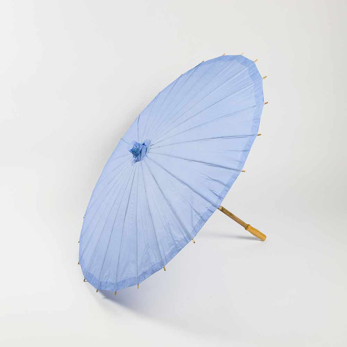 32" Serenity Blue Paper Parasol Umbrella for Weddings and Parties - PaperLanternStore.com - Paper Lanterns, Decor, Party Lights & More