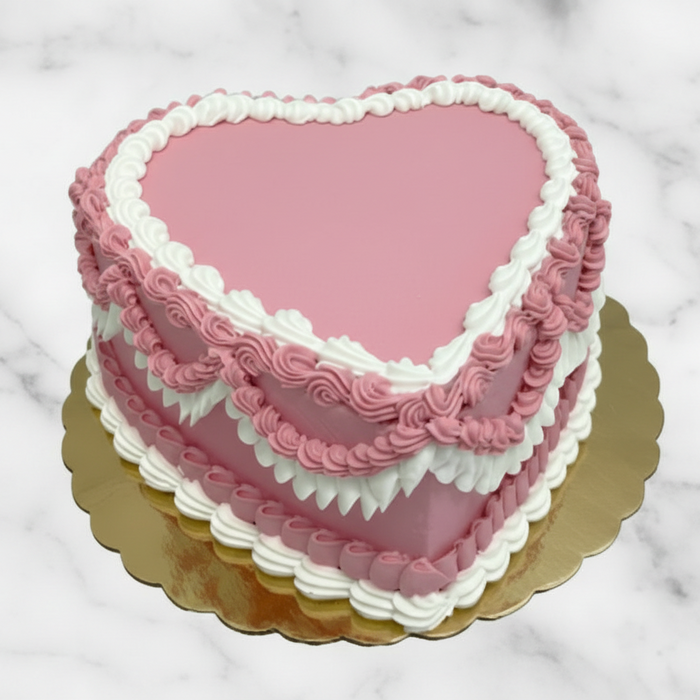 Buttercream Heart Cake