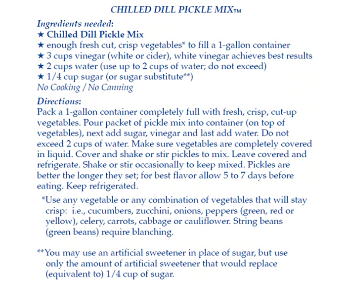 Chilled Dill Pickle Mix