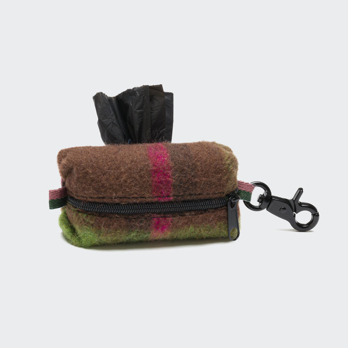Doggy-Do Red Canvas Dog Waste Bag Holder - Leash Attachment