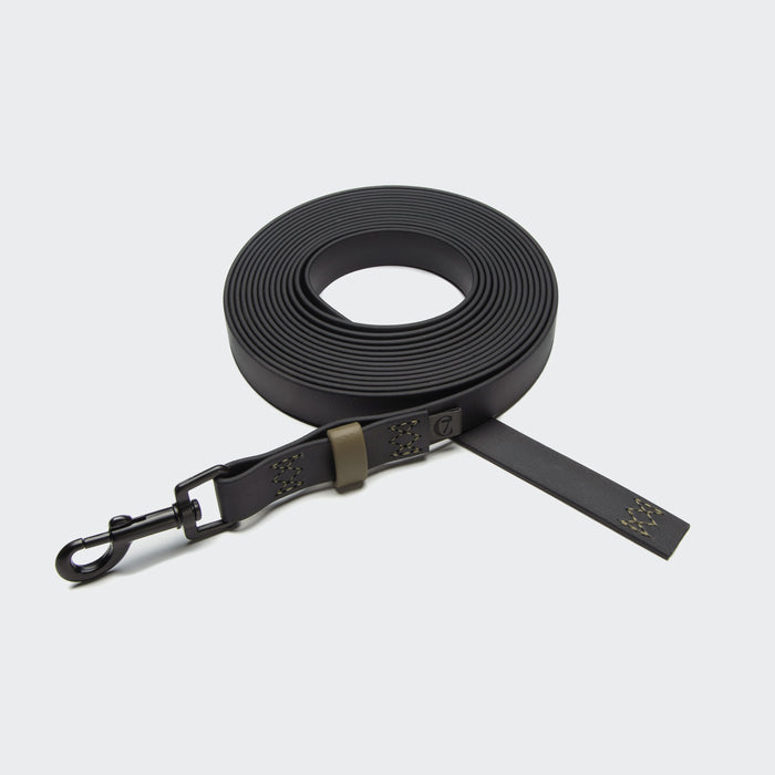 Cloud7 Ipanema BioThane Long Line Dog Leash - Black & Olive