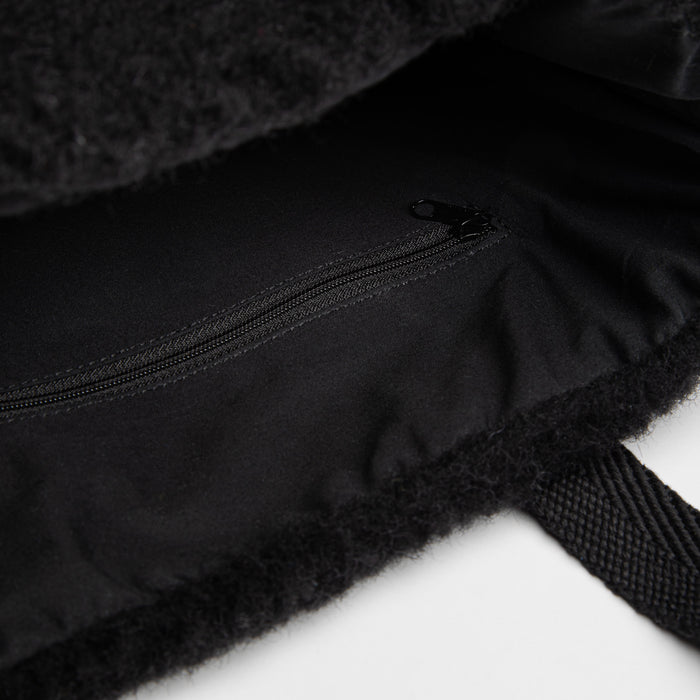 Cloud7 Plush Tote Bag | Black Natural Wool | Luxury Shopper