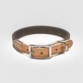 Cloud7: Tivoli Dog Collar in Canvas Leather, Greige