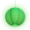 Crepe Premium Paper Lantern Pendant Light Cord Kit with G50 Green LED Bulb