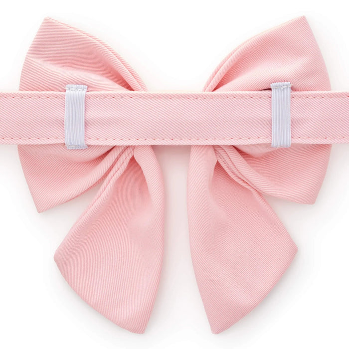 Dog and Cat Embroidered Lady Bowtie: Blush Pink Candy Canes