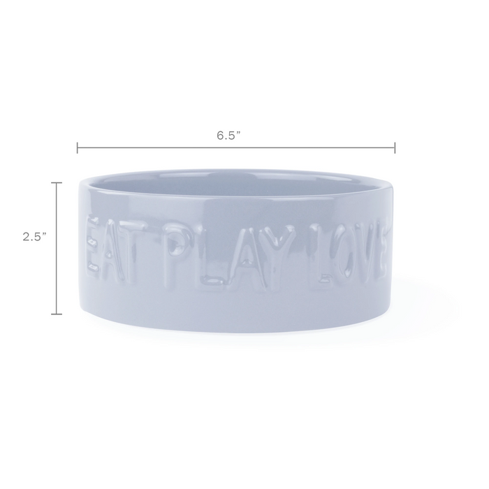 Eat Play Love Ceramic Dog Food Water Bowl