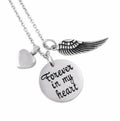 "Forever in my Heart" Circle Cremation Urn Pendant Necklace with Metal Chain