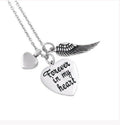 "Forever in my Heart" Metal Heart Cremation Urn Pendant Necklace w/ Chain Poem