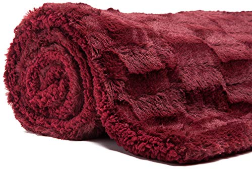 Fur Elegant Rectangular Embossed Throw Blanket (50" x 65") - EK CHIC HOME