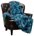 Fur Sherpa Throw Blanket | Color Variation Marble Print  (50" x 65") - EK CHIC HOME