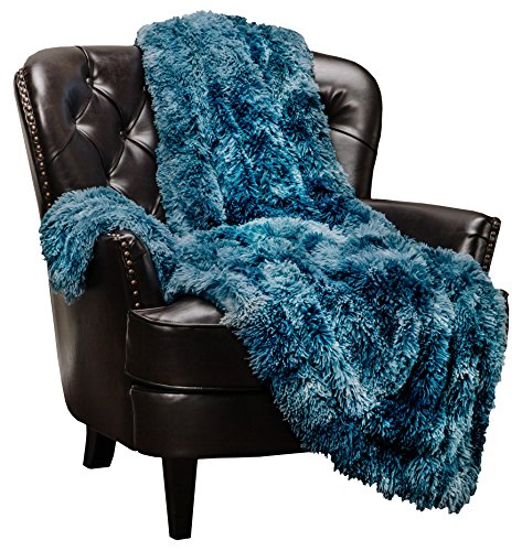 Fur Sherpa Throw Blanket | Color Variation Marble Print  (50" x 65") - EK CHIC HOME