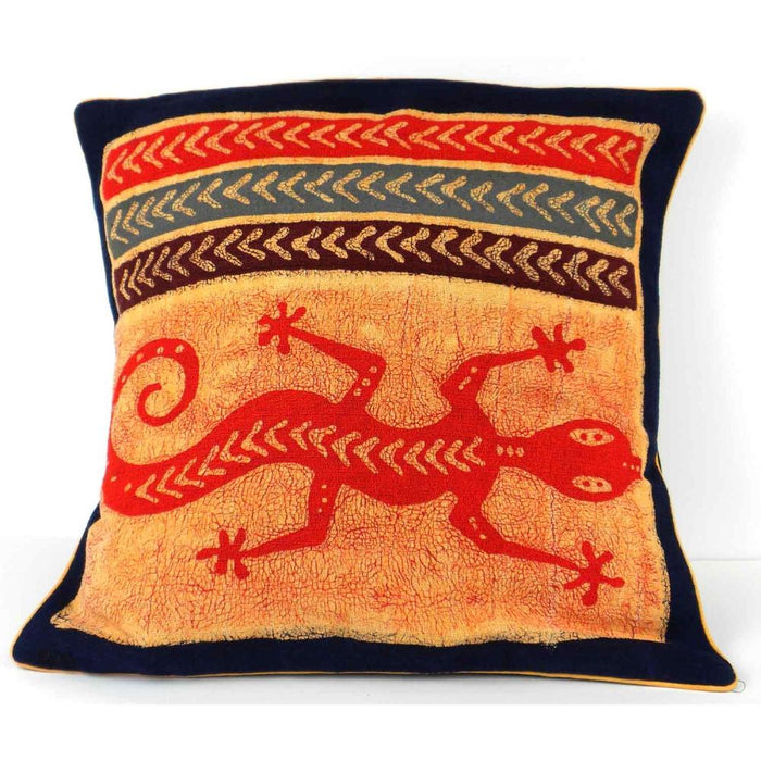 Handmade Colorful Lizard Cushion Cover - Tonga Textiles - TheHomeToGo