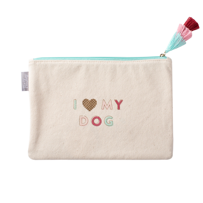 I Love My Dog Canvas Pouch