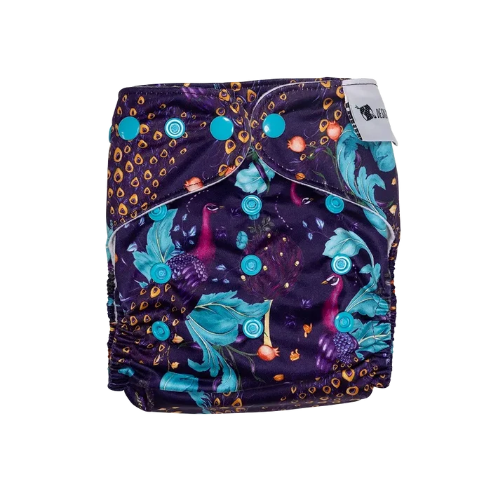 Indigo Plumes Reusable Cloth Nappy