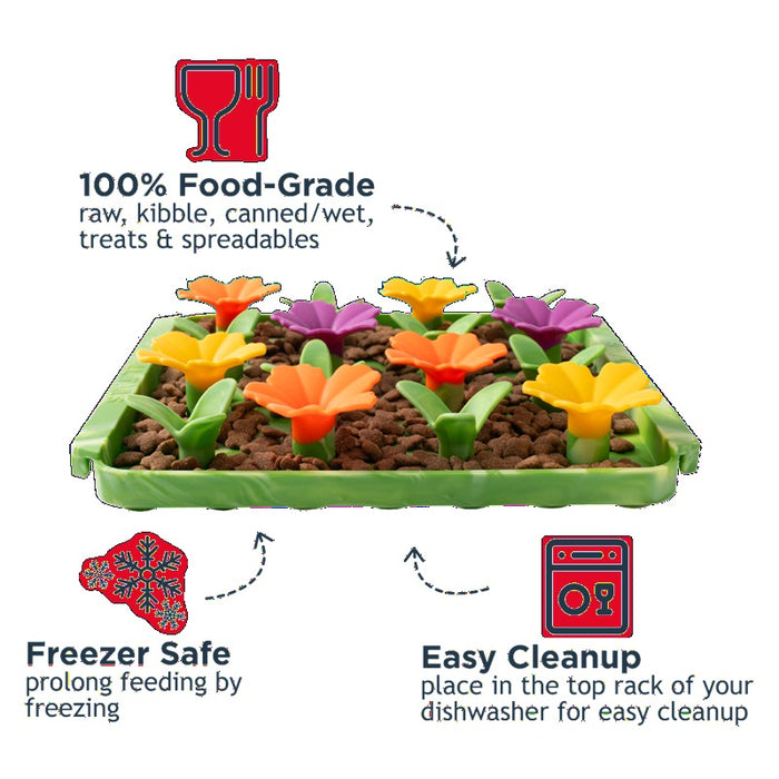 Interactive Food-Grade Foraging Mat for Dogs, Wildflower