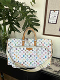 L White/Multi Travel Set Duffle