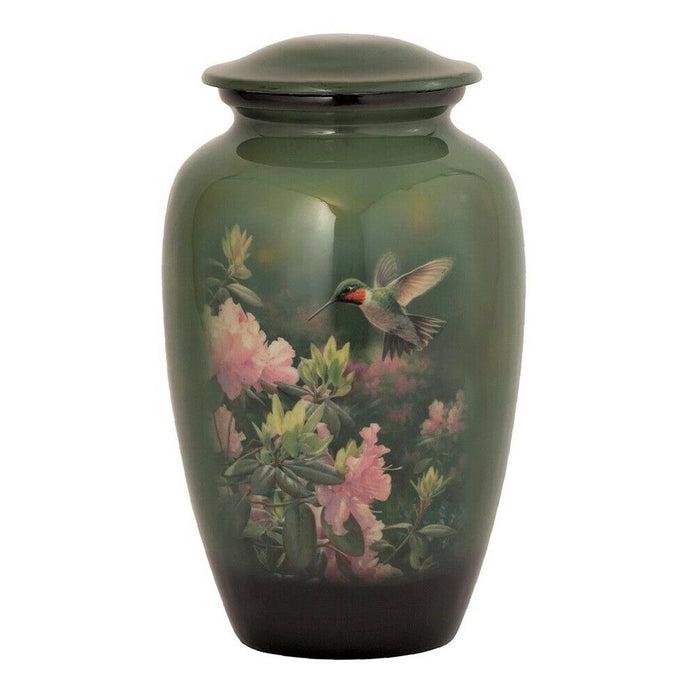 Large/Adult 210 Cubic Inch Metal Hummingbird Funeral Cremation Urn for Ashes