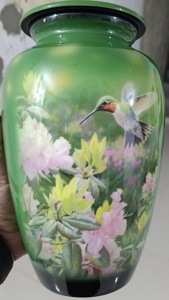 Large/Adult 210 Cubic Inch Metal Hummingbird Funeral Cremation Urn for Ashes