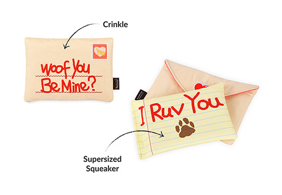 P.L.A.Y. Love Bug Squeaky Plush Dog toys, Bundle