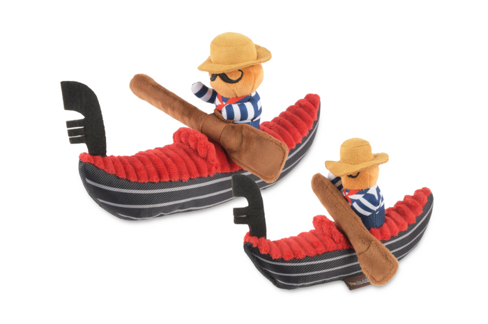 P.L.A.Y. Totally Touristy Squeaky Plush Dog toys, Gondola of Venice