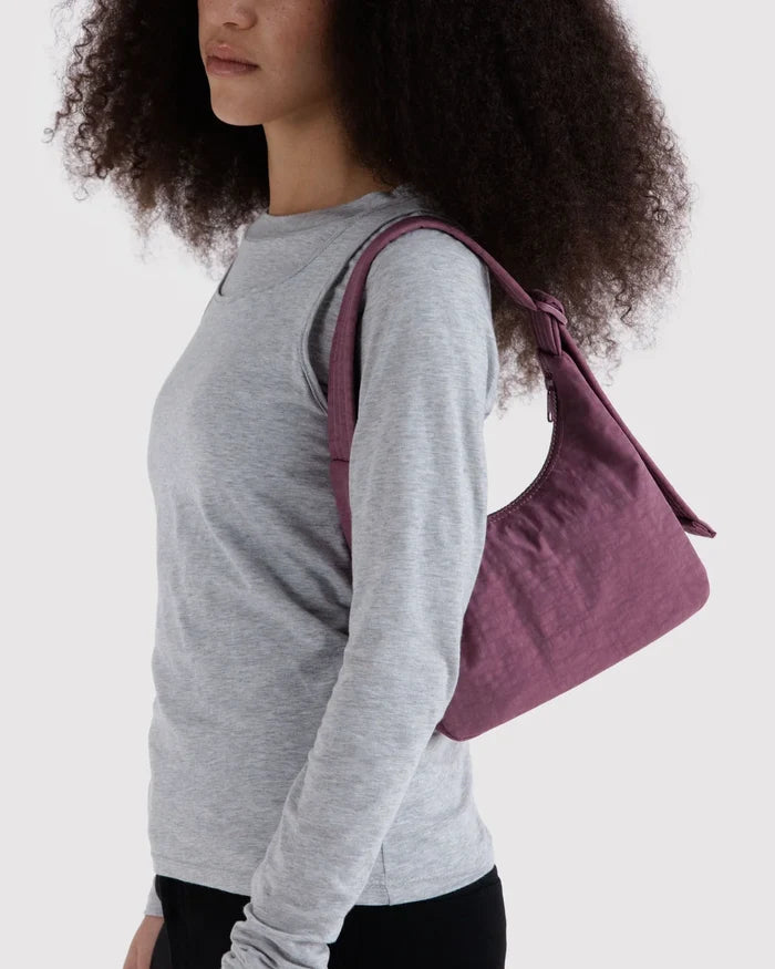 Plum Mini Nylon Shoulder Bag | Baggu