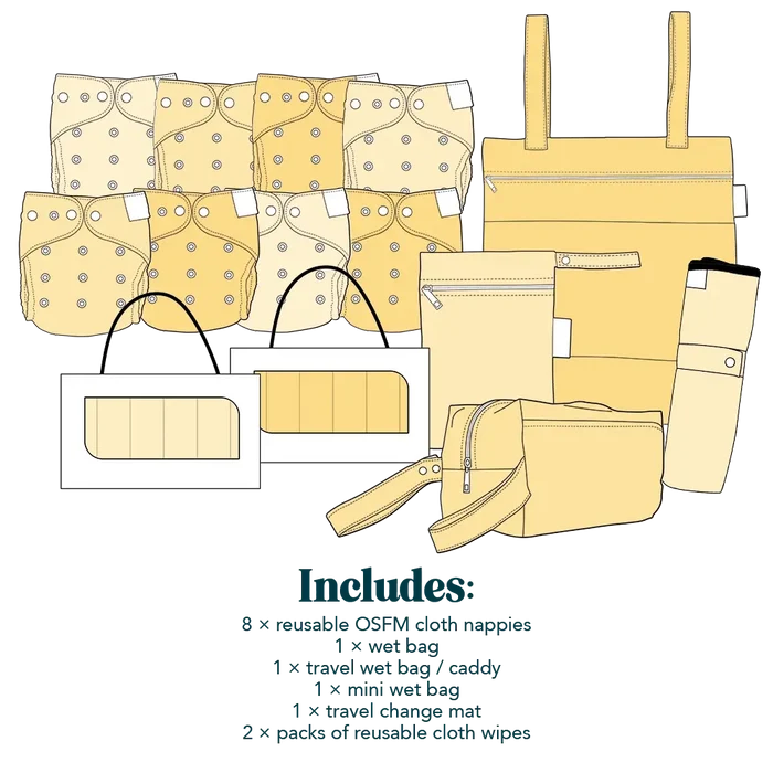 Reusable Nappy Starter Bundle | Vivid
