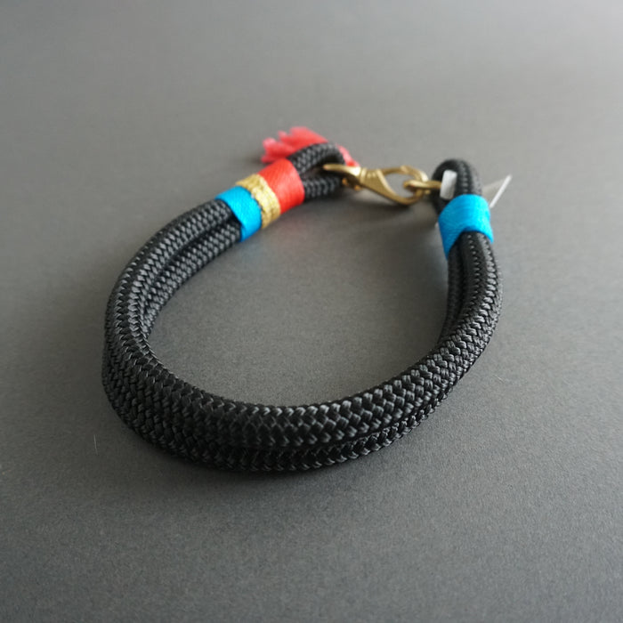 Rugged Wrist Dog Collar and Leash in LolaBarksdale Rope with Tassel
