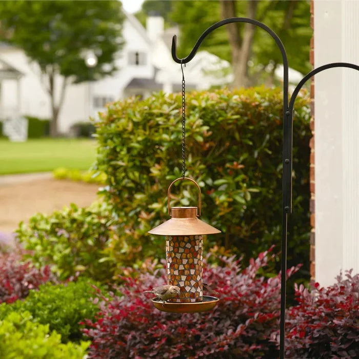Smart Solar Adelie Mosaic Glass Bird Feeder with Solar Light - Copper 38260108 20UNPKD-T