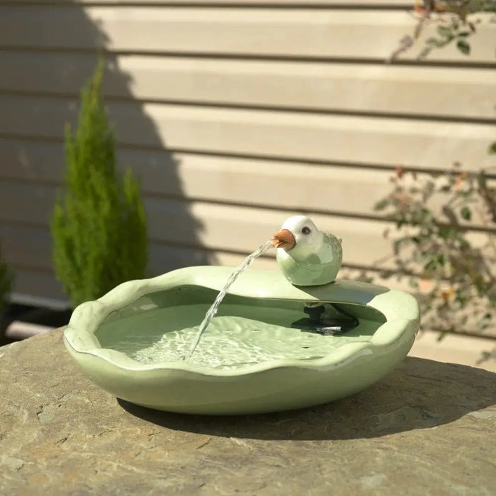 Smart Solar Ceramic Bird Solar Fountain 21393R01
