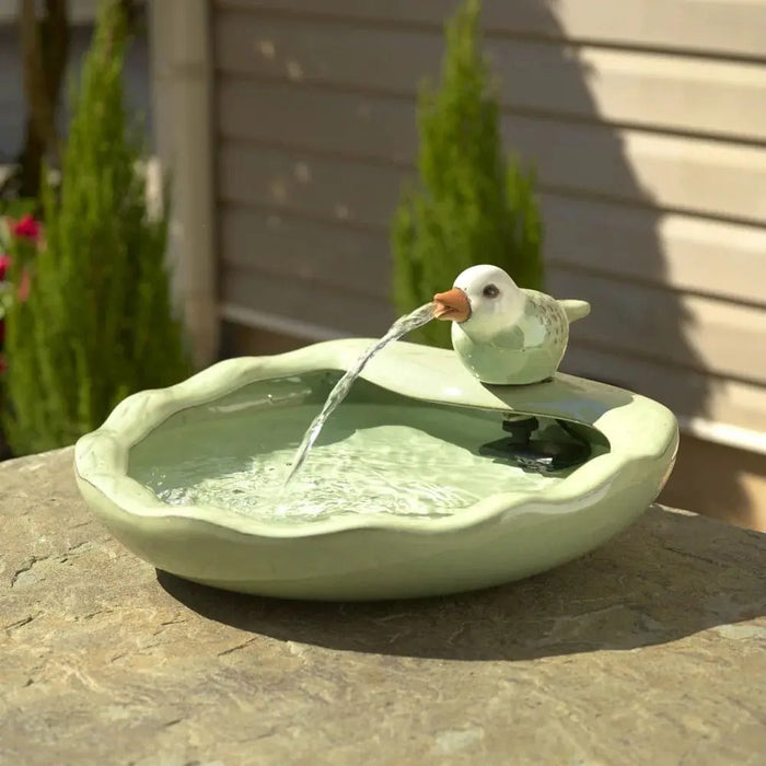 Smart Solar Ceramic Bird Solar Fountain 21393R01