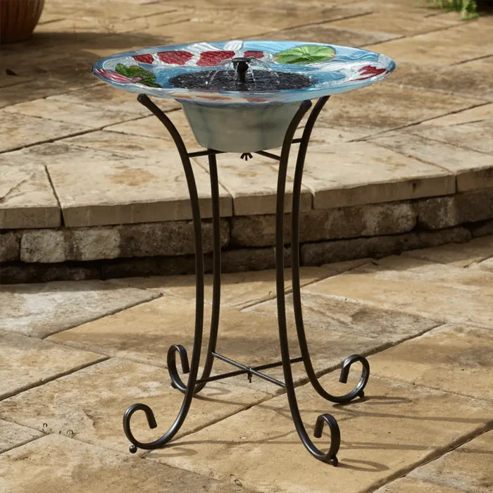 Smart Solar Japanese Koi Glass Solar Birdbath 20225R01 20225R01