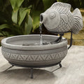 Smart Solar Marin Solar Fish Fountain – Light Cement Finish (23471M01) 23471M01