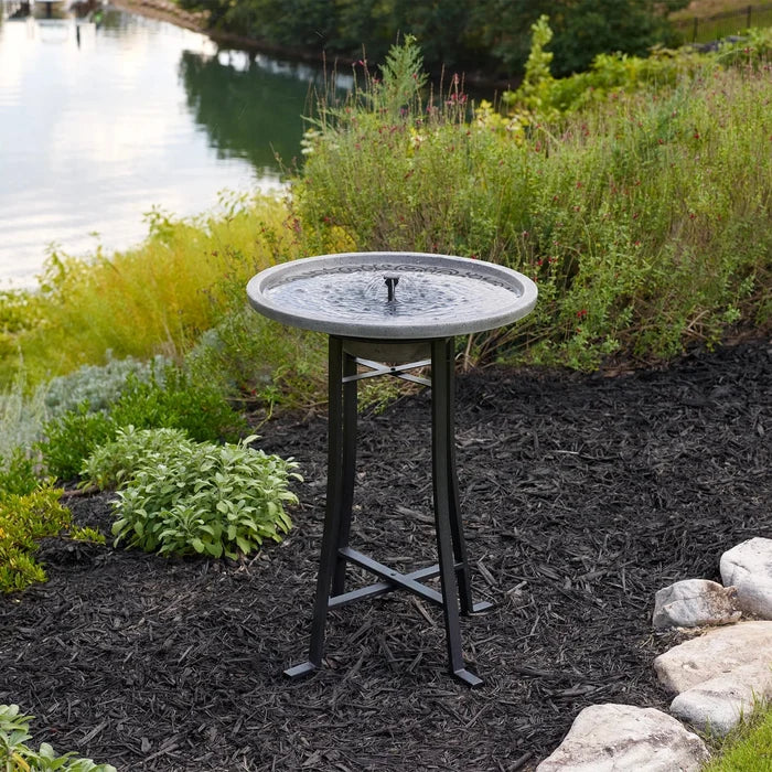 Smart Solar Perello IntelliSOLAR Birdbath with Remote - Distressed Gray 25401024 23481M01