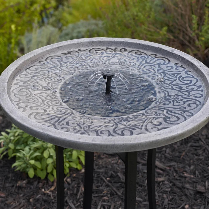 Smart Solar Perello IntelliSOLAR Birdbath with Remote - Distressed Gray 25401024 23481M01