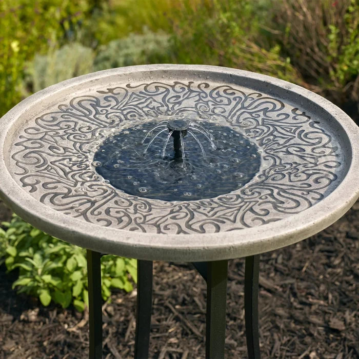Smart Solar Perello IntelliSOLAR Birdbath with Remote - Distressed Gray 25401024 23481M01