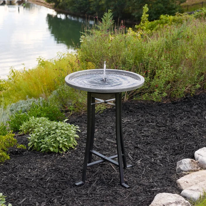 Smart Solar Perello IntelliSOLAR Birdbath with Remote - Distressed Gray 25401024 23481M01