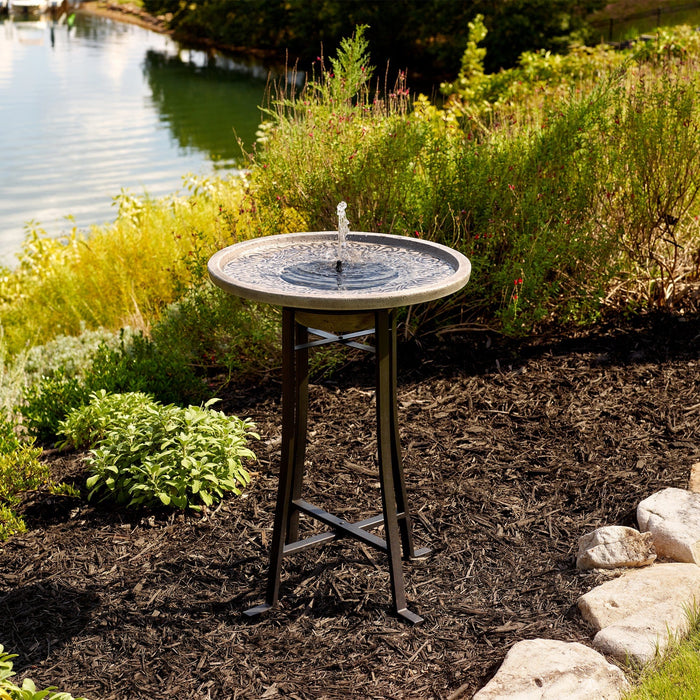 Smart Solar Perello IntelliSOLAR Birdbath with Remote - Distressed Gray 25401024 23481M01