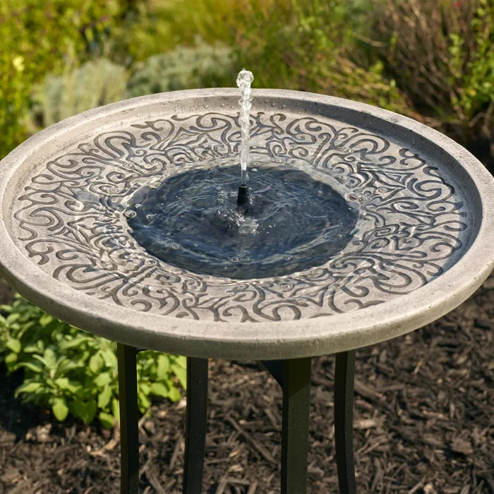 Smart Solar Perello IntelliSOLAR Birdbath with Remote - Distressed Gray 25401024 23481M01