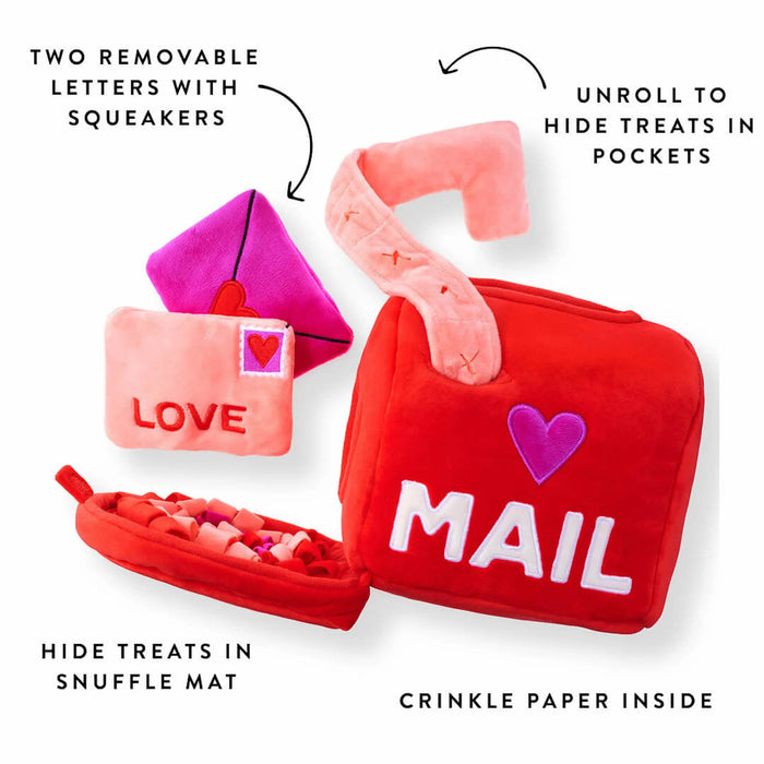 Squeaky Plush Interactive Snuffle Dog Toy, Love Letters