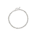 Sterling silver Singapore-chain anklet with lobster clasp and round link design