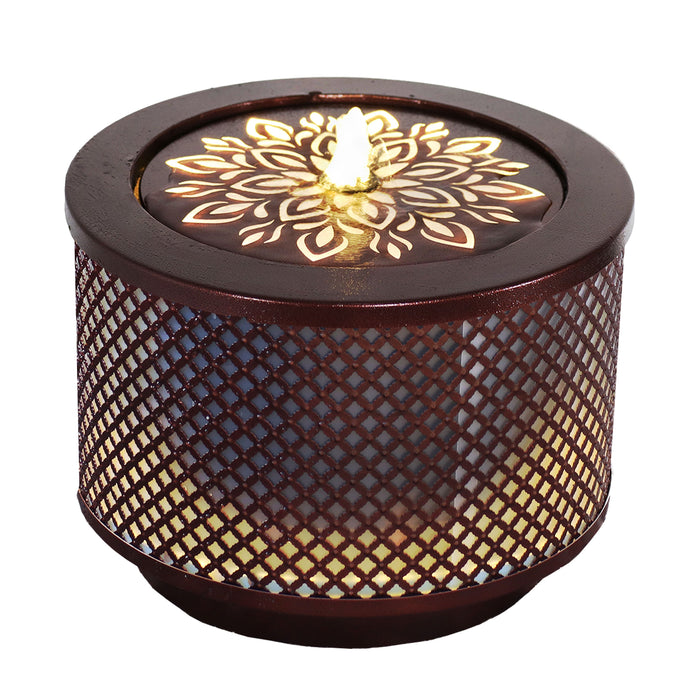 Sunnydaze 11.75" Repeating Diamond Cylinder Iron Outdoor Water Fountain QZC-366