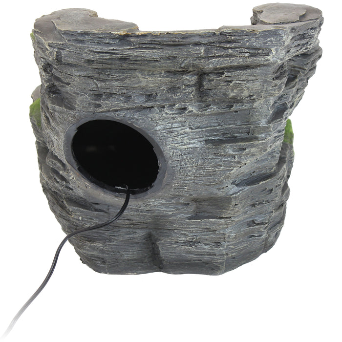 Sunnydaze 13" Shale Falls Outdoor Fountain with LED Lights XSS-455