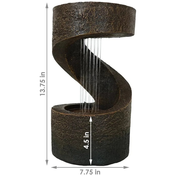 Sunnydaze 13" Winding Showers Indoor Waterfall Fountain with LED Light DW-662