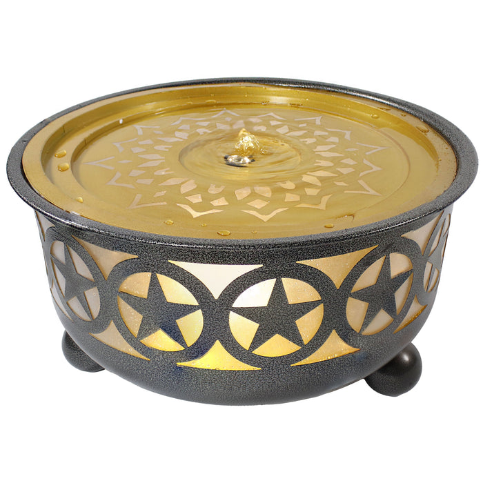 Sunnydaze 14.25" All Star Galvanized Iron Bowl Outdoor Water Fountain HDC-192