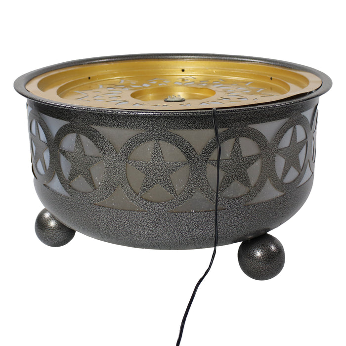Sunnydaze 14.25" All Star Galvanized Iron Bowl Outdoor Water Fountain HDC-192