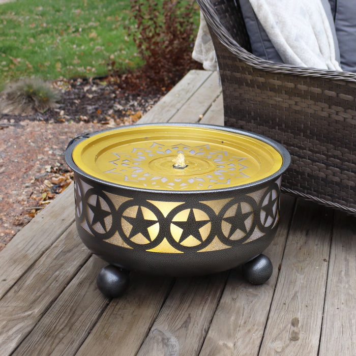 Sunnydaze 14.25" All Star Galvanized Iron Bowl Outdoor Water Fountain HDC-192